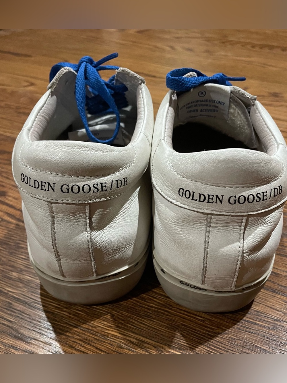 Golden Goose Hi Star Sneakers White Gold Star Blue Laces Size 40 Made In Italy - Picture 4 of 10